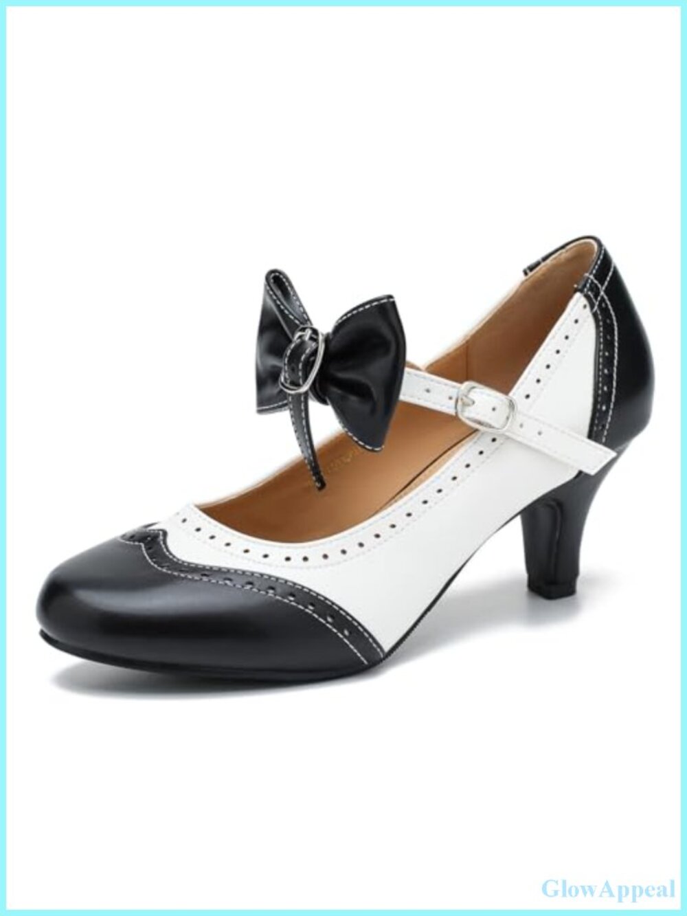 Vintage Two Tone Mary Jane Kitten Heel Pumps